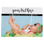 Persoonlijke foto's Baby-liefde en -namen herinner Groot Cadeauzakje (Achterkant)