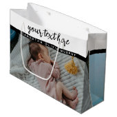 Persoonlijke foto's Baby-liefde en -namen herinner Groot Cadeauzakje (Voorkant Gekanteld)