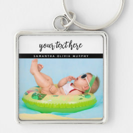 Persoonlijke foto's Baby-liefde en -namen herinner Sleutelhanger