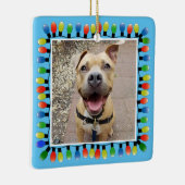 Persoonlijke foto's Blauw dubbelzijdig Keramisch Ornament (Rechts)