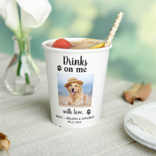Persoonlijke foto's Drinken op me hondenweddenscha Papieren Bekers