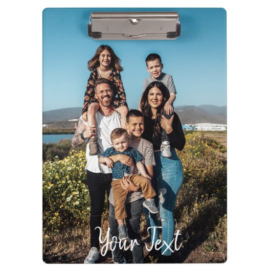 Persoonlijke foto's en aangepaste tekstsjabloon klembord (Voorkant)
