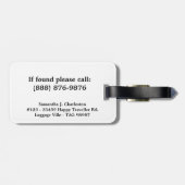 Persoonlijke foto's en Initialen luxe Bagagelabel (Achterkant horizontaal)