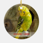 Persoonlijke foto's en kerstboom voor gezelschapsd keramisch ornament (Achterkant)