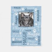 Persoonlijke foto's en namen | Blue Dog Blanket Fleece Deken (Voorkant)
