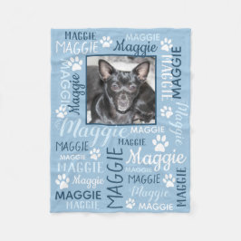 Persoonlijke foto's en namen | Blue Dog Blanket Fleece Deken