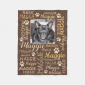 Persoonlijke foto's en namen | Bruine Dog Blanket Fleece Deken (Voorkant)