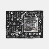 Persoonlijke foto's en namen | Zwarte Dog Blanket Fleece Deken (Voorkant (Horizontaal))