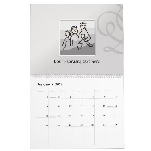 Persoonlijke foto's en tekst 20XX Kalender (Feb 2026)