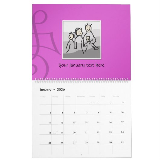 Persoonlijke foto's en tekst 20XX Kalender (Jan 2026)