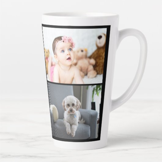 Persoonlijke foto's en tekst latte mok (Rechts)