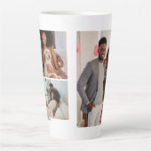 Persoonlijke foto's en tekst latte mok (Voorkant)