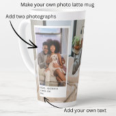 Persoonlijke foto's en tekst latte mok