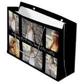 Persoonlijke foto's en tekst meerdere keren groot cadeauzakje (Voorkant Gekanteld)