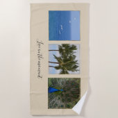 Persoonlijke foto's en tekst strandlaken (Voorkant)