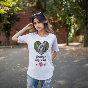 Persoonlijke foto's en tekst van grote zusjes t-shirt