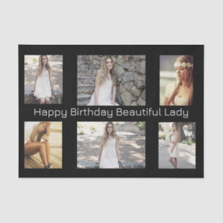 Persoonlijke foto's en tekst voor meerdere gelegen tissuepapier