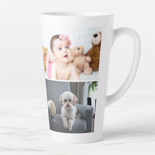 Persoonlijke foto's en tekst We houden van je papa Latte Mok (Rechts)