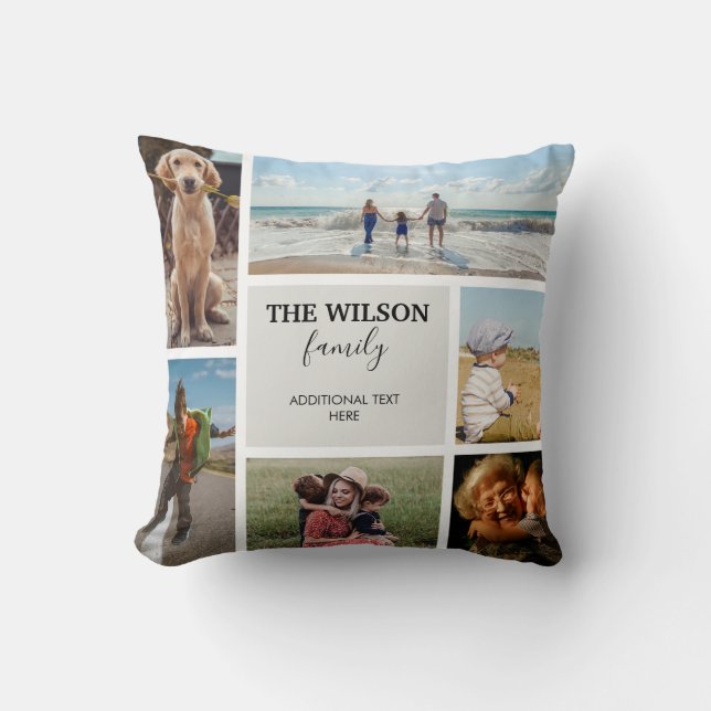 Persoonlijke foto's herinneringen foto's Collage Kussen (Voorkant)