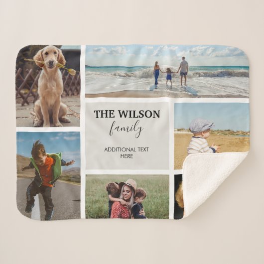 Persoonlijke foto's herinneringen foto's Collage Sherpa Deken (Voorkant (horizontaal))