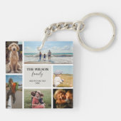 Persoonlijke foto's herinneringen foto's Collage Sleutelhanger (Achterkant)