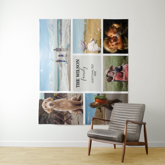 Persoonlijke foto's herinneringen foto's Collage Wandkleed (In situ)