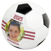 Persoonlijke foto's keepomwille Deep Red Stripes Voetbal (Drie kwart)