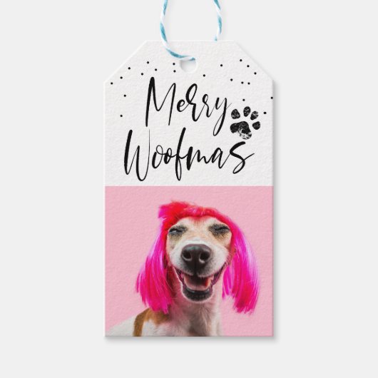 Persoonlijke foto's met kerstfeestdag 2 op foto's cadeaulabel (Voorkant)