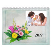 Persoonlijke foto's met Lijst en Bloemenrand Kalender (Hoes)