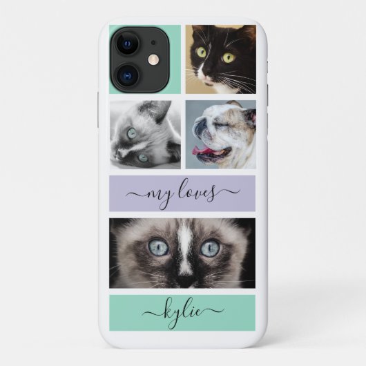 Persoonlijke foto's Paarse Mint Green Case-Mate iPhone Case (Achterkant)
