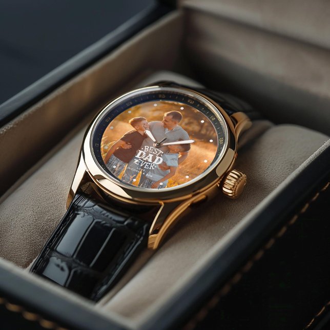 Persoonlijke foto's van 'beste vader ooit' horloge (Inspiration mockup (not actual product))