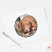 Persoonlijke foto's Verloving Dog Wedding Ronde Sticker (Envelop)
