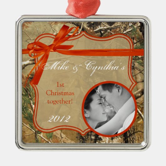 Persoonlijke foto's voor sierjagers Camoflouge Cam Metalen Ornament (Voorkant)