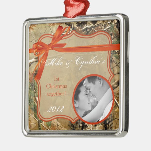 Persoonlijke foto's voor sierjagers Camoflouge Cam Metalen Ornament (Links)