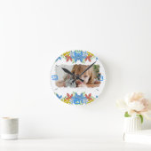 Persoonlijke foto's Waterverf Floral Ronde Klok (Huis)