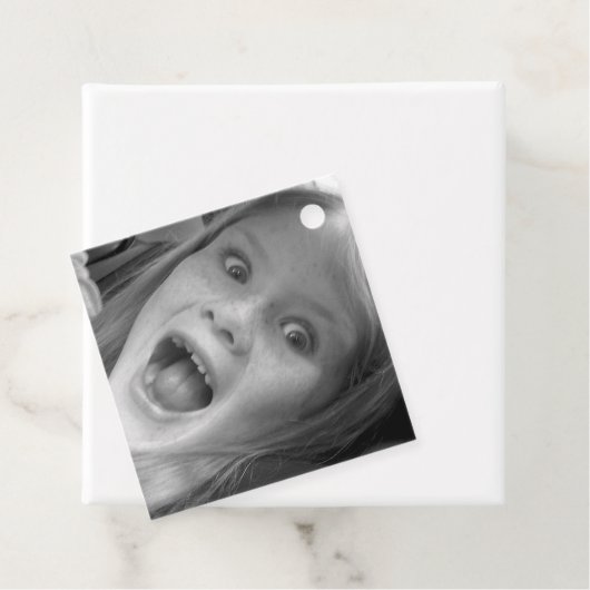 Persoonlijke fotosjabloon met aangepaste tekst bedankjes labels (In situ)