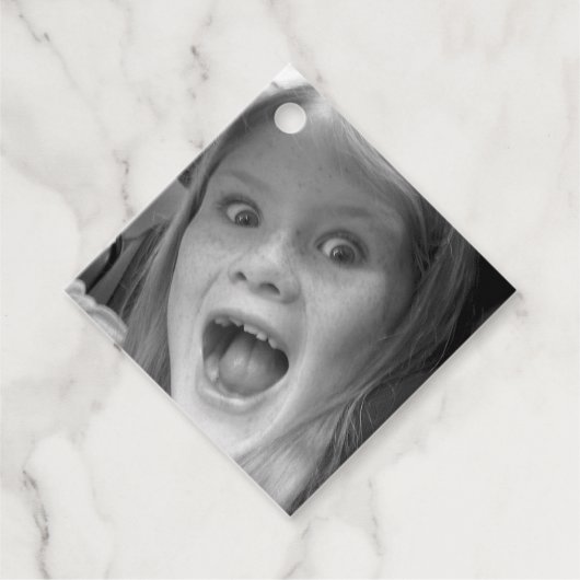 Persoonlijke fotosjabloon met aangepaste tekst bedankjes labels (Voorkant)