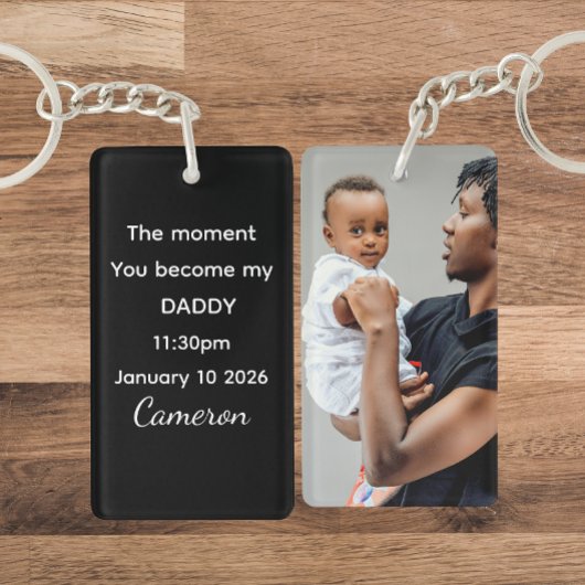 Persoonlijke Fotosleutelhanger Met Pasgeboren Baby Sleutelhanger