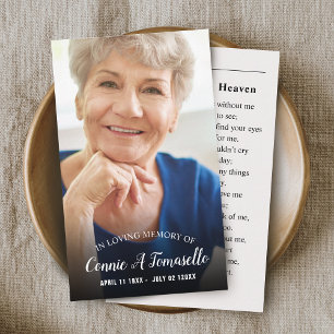 Persoonlijke fotosympathie begrafeniskaart visitekaartje