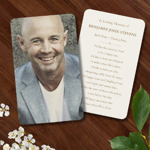 Persoonlijke fotosympathie begrafeniskaart visitekaartje