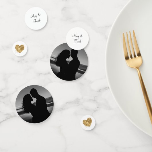 Persoonlijke fototrouwdag confetti (Groep)