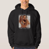 Persoonlijke fototrui met aangepaste tekst hoodie (Voorkant)