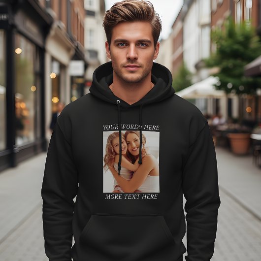 Persoonlijke fototrui met aangepaste tekst hoodie