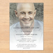 Persoonlijke fotoviering van het leven begrafenis acryl uitnodigingen (Voorkant)