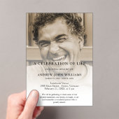 Persoonlijke fotoviering van het leven begrafenis acryl uitnodigingen (Insitu (Draagbaar))