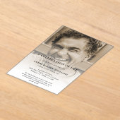 Persoonlijke fotoviering van het leven begrafenis acryl uitnodigingen (Laagn)