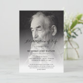 Persoonlijke fotoviering van het leven begrafenis kaart (Staand voorkant)