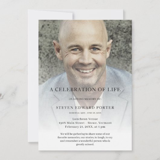 Persoonlijke fotoviering van het leven begrafenis kaart (Voorkant)