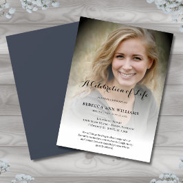 Persoonlijke fotoviering van het leven begrafenis kaart