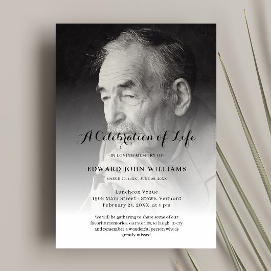Persoonlijke fotoviering van het leven begrafenis kaart